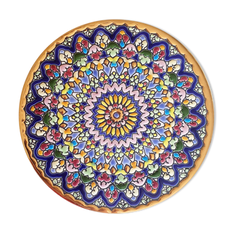 Decorative plate enamel and gold Cercolon Spain