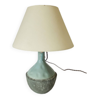 Ceramic lamp, 2m fabric cable, cotton lampshade