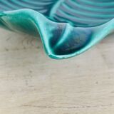 Ceramic cup signed CAB, green leaf, 1950s, slip