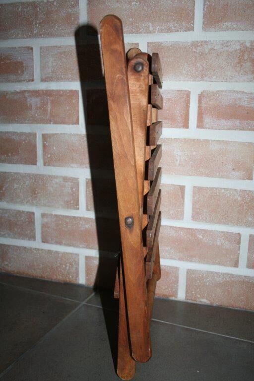 Folding wooden stool