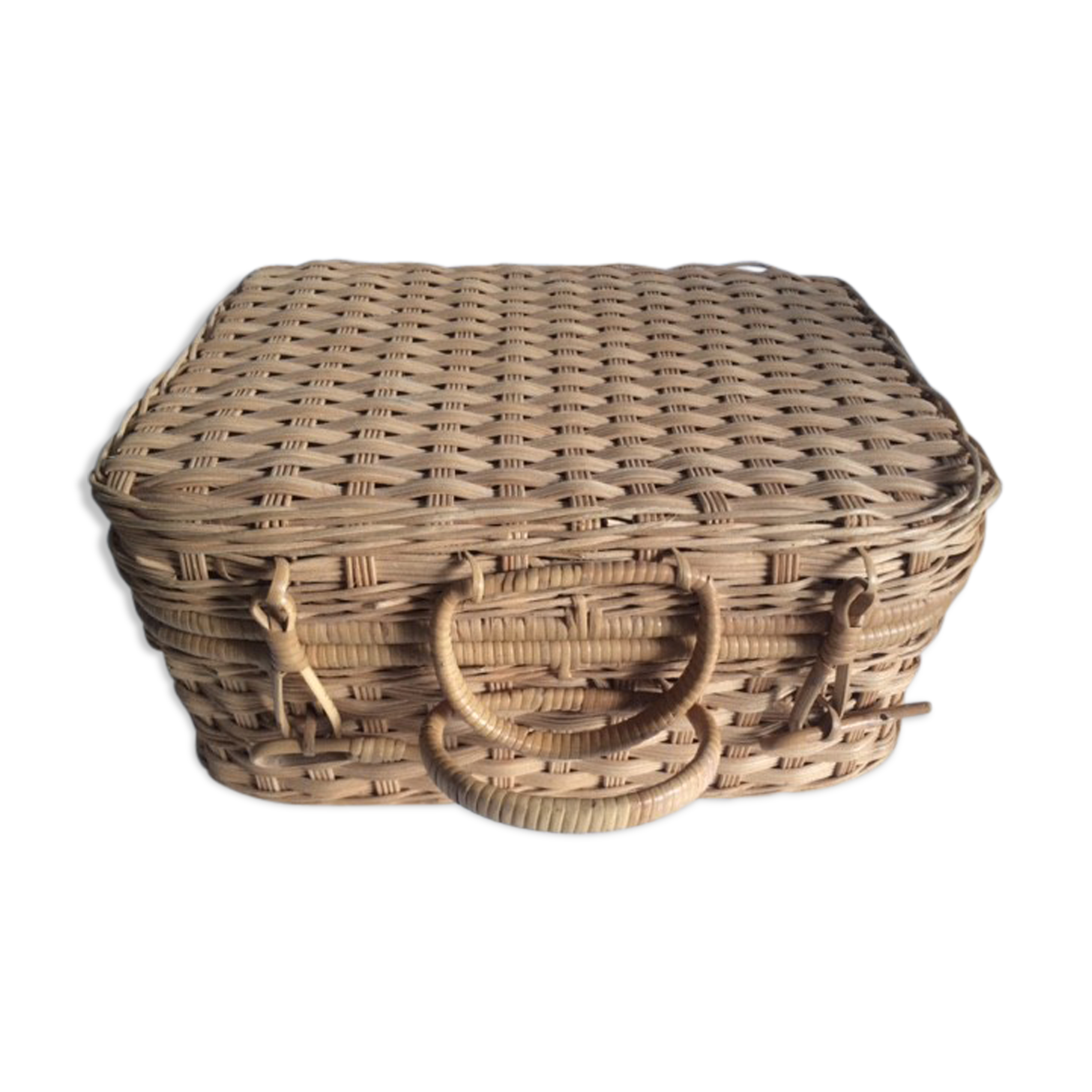 Suitcase round Wicker vintage