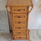 Rattan chest of drawers from the 1970s.