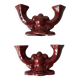 Pair of 1950s burgundy earthenware candlesticks