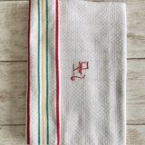 Damask tablecloth in metis, monogrammed HP - 210x130 cm