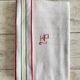 Nappe en damassé de métis, monogrammé HP - 210x130 cm