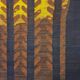 Tapis kilim en laine vintage design Maria Janowska (Zachód) coucher de soleil
