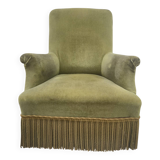 Napoleon III period velvet toad armchair, 19th century
