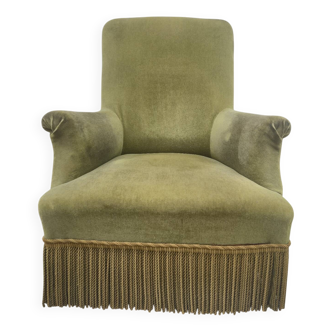 Napoleon III period velvet toad armchair, 19th century