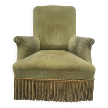 Napoleon III period velvet toad armchair, 19th century