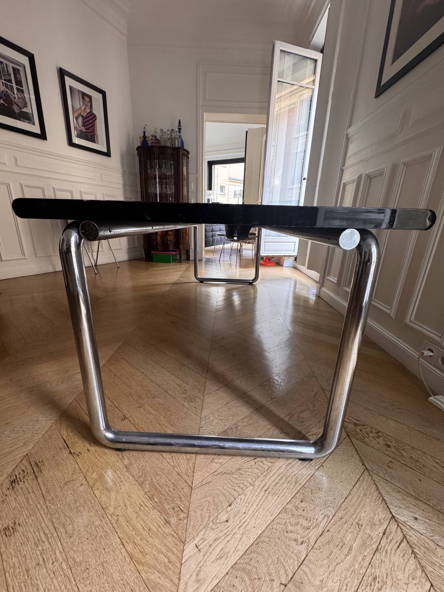 Black lacquered table - approximately 1970
