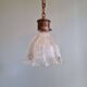 Art Deco Holophane pendant light in clear grooved glass, 1920-30