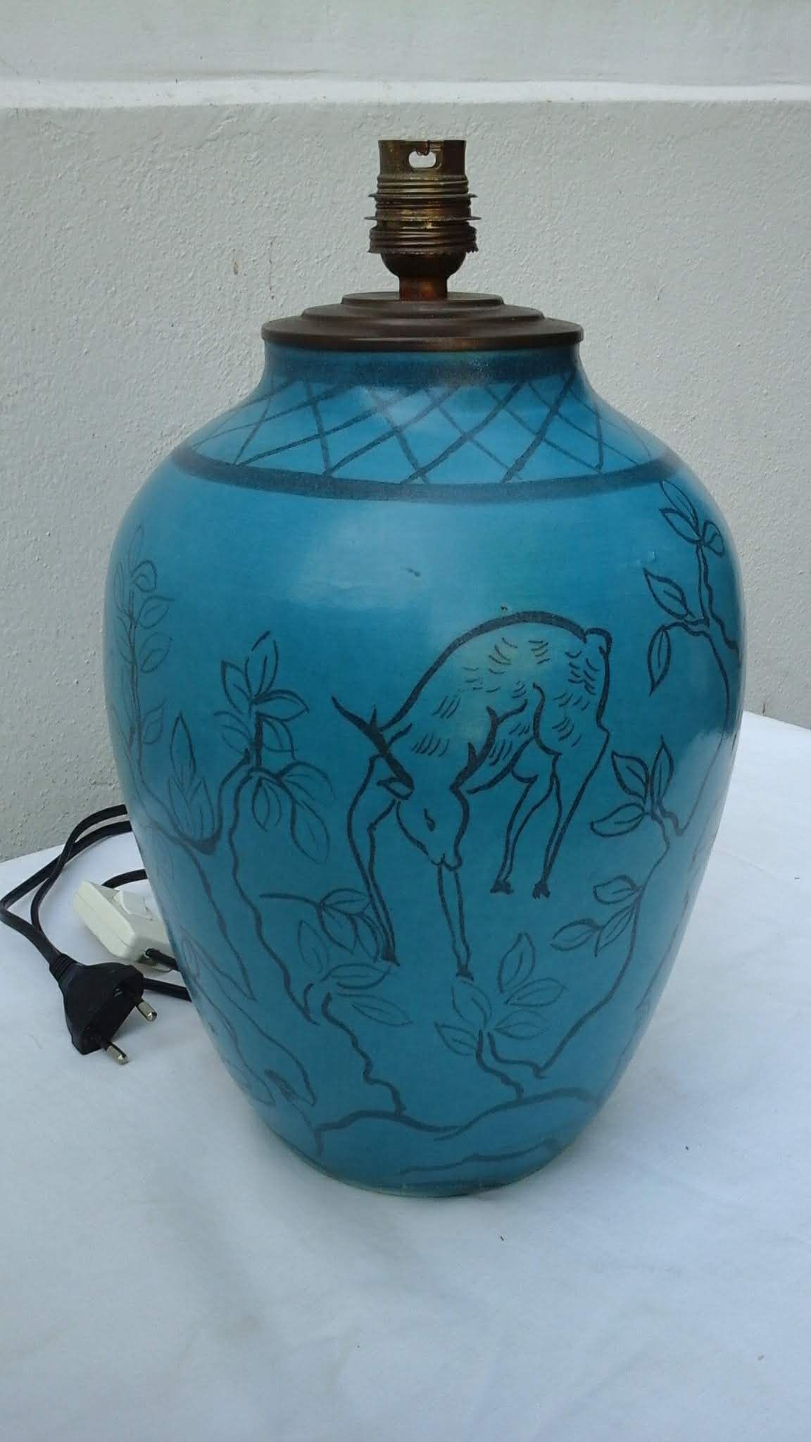 Lamp foot ball desjardin 1950