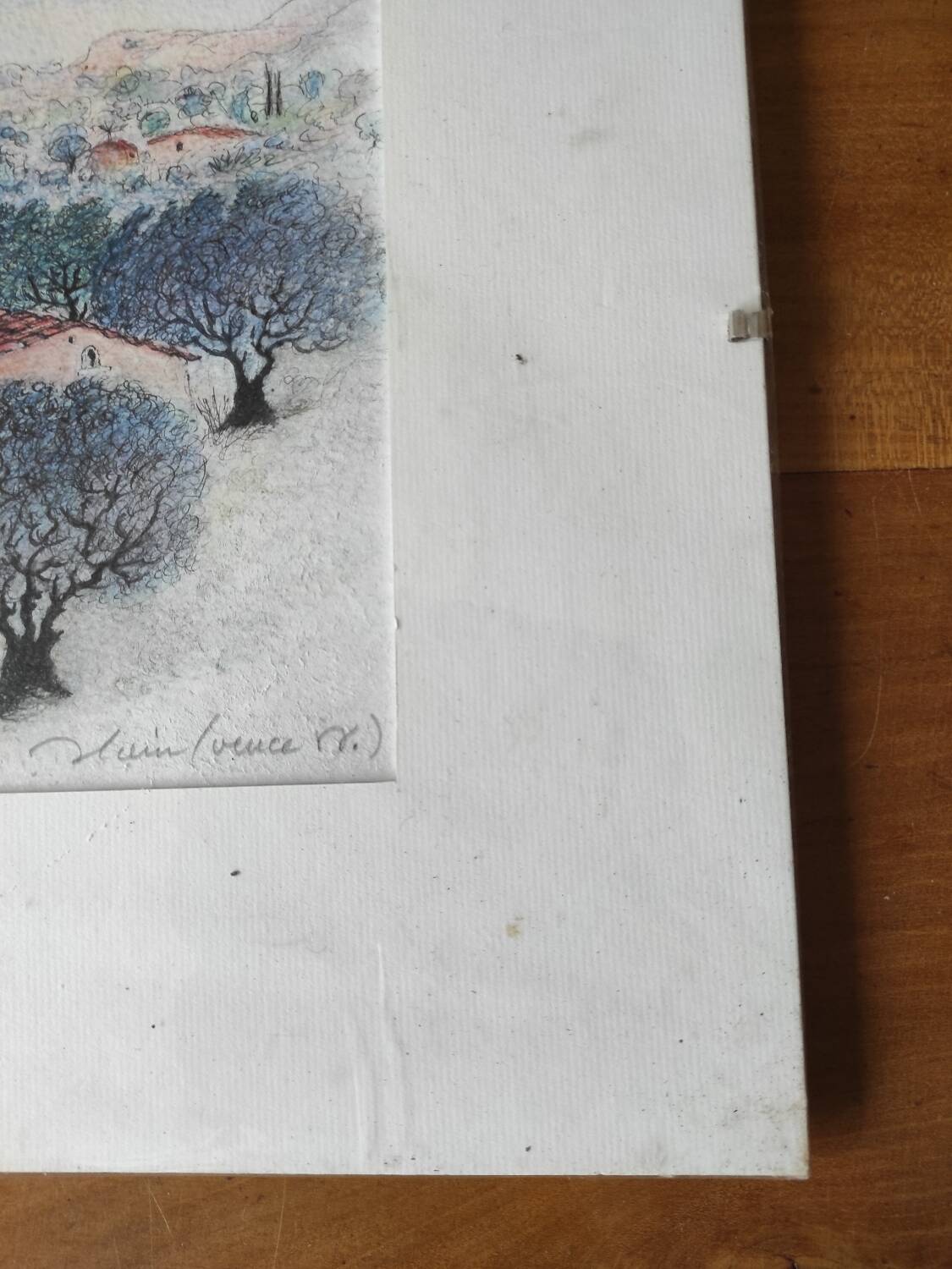 Watercolor landscape of Provence