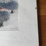 Watercolor landscape of Provence