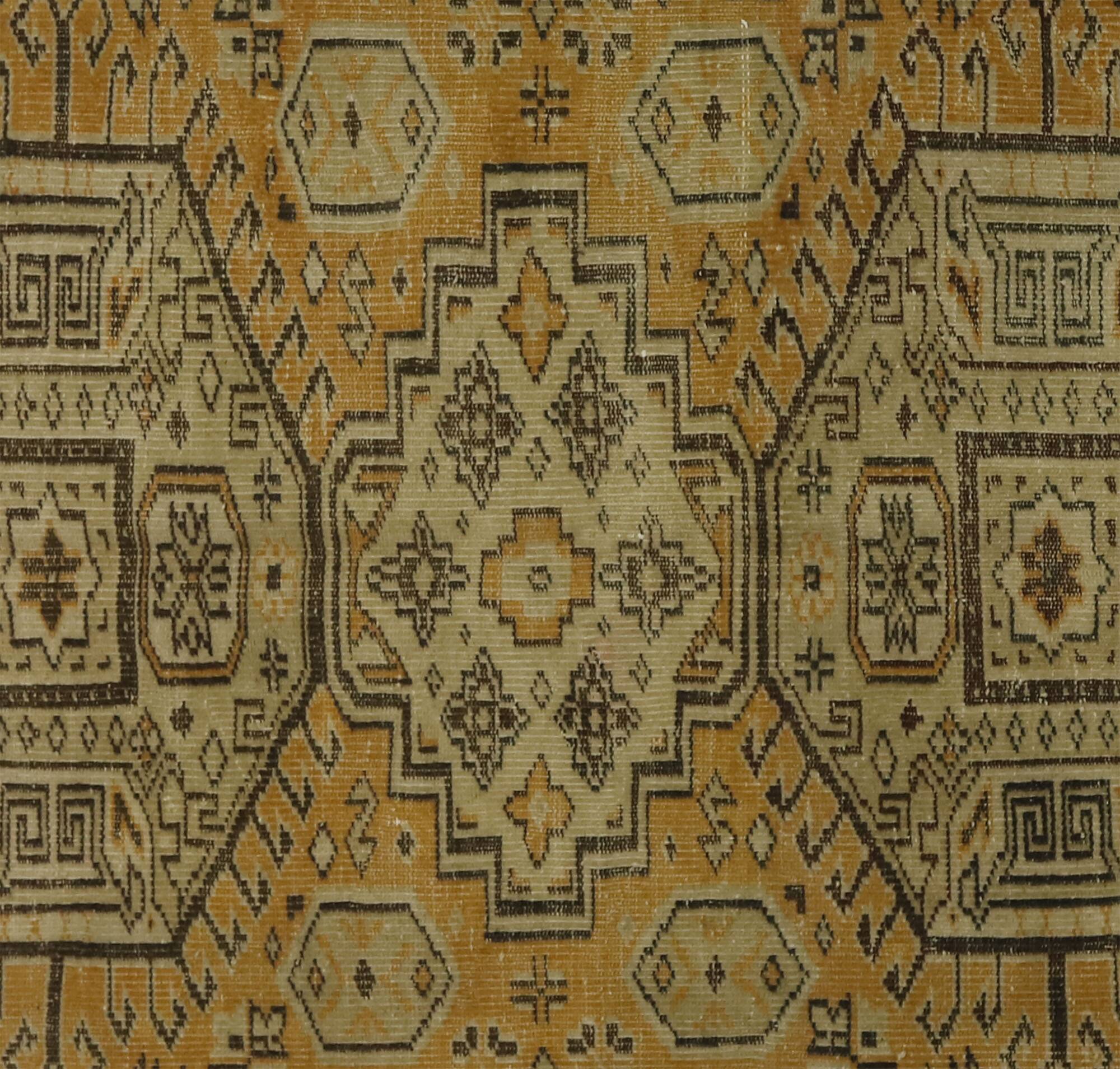 One-of-a-kind turkish handwoven vintage rug - rustic vintage charm 267x 173