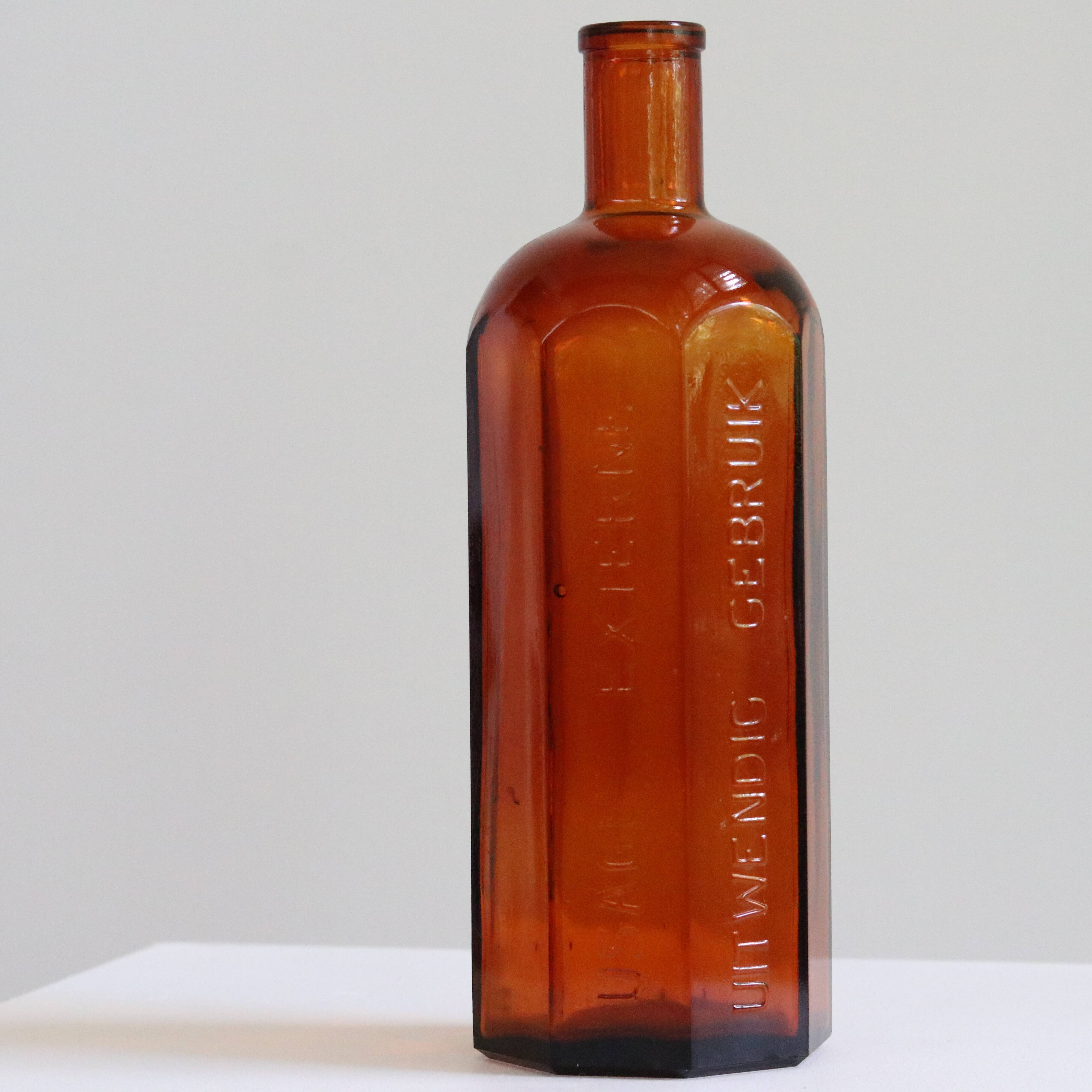 Amber glass bottle or decanter