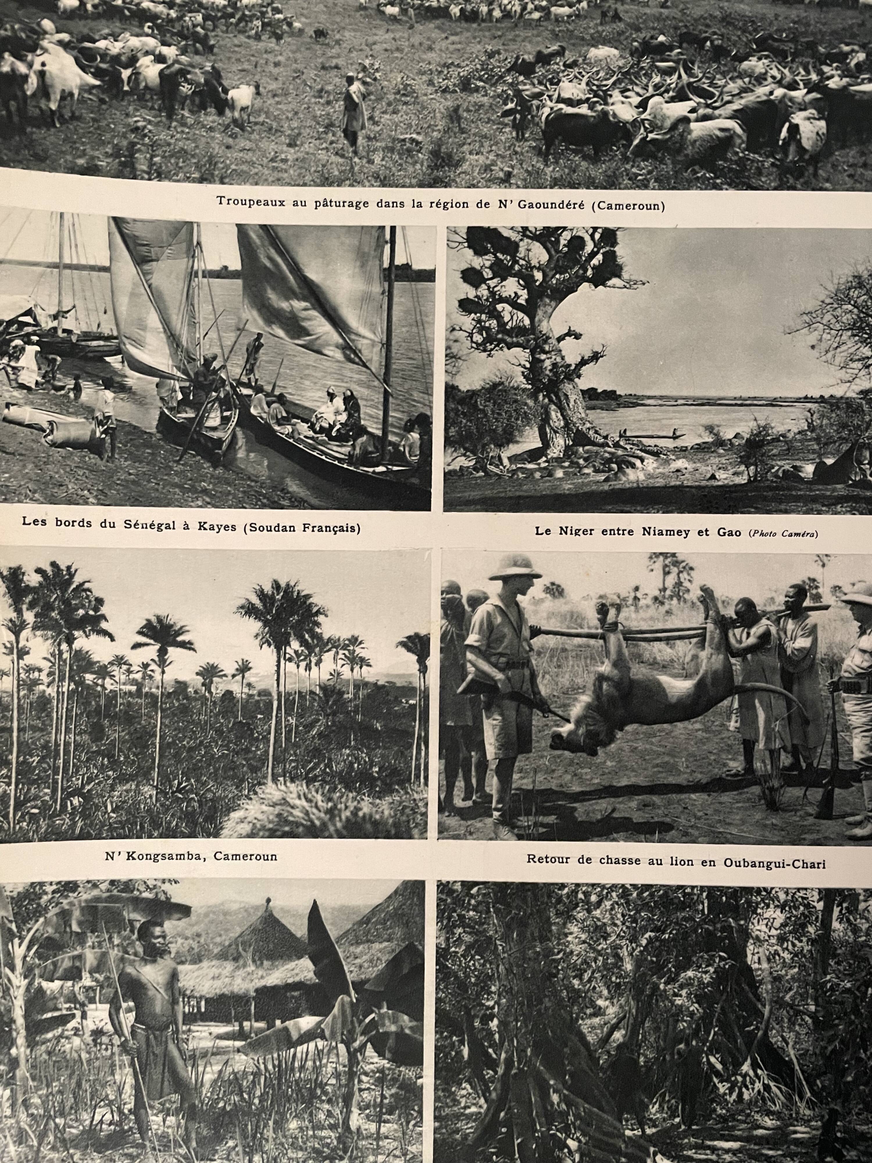 Old map of French West and Equatorial Africa - 1940