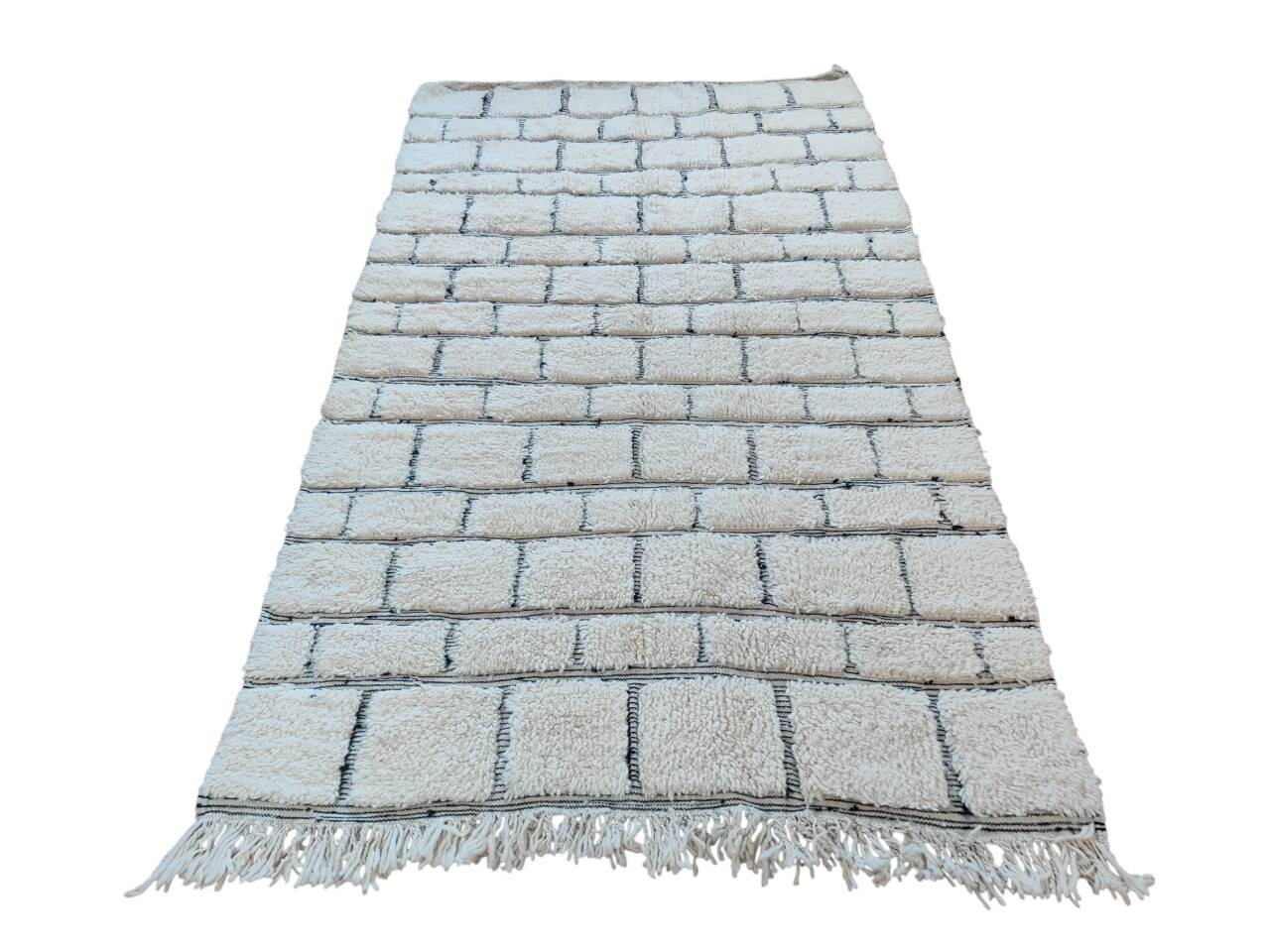 Graphic Berber rug in wool
