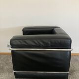 Fauteuil lc2 le corbusier en cuir noir