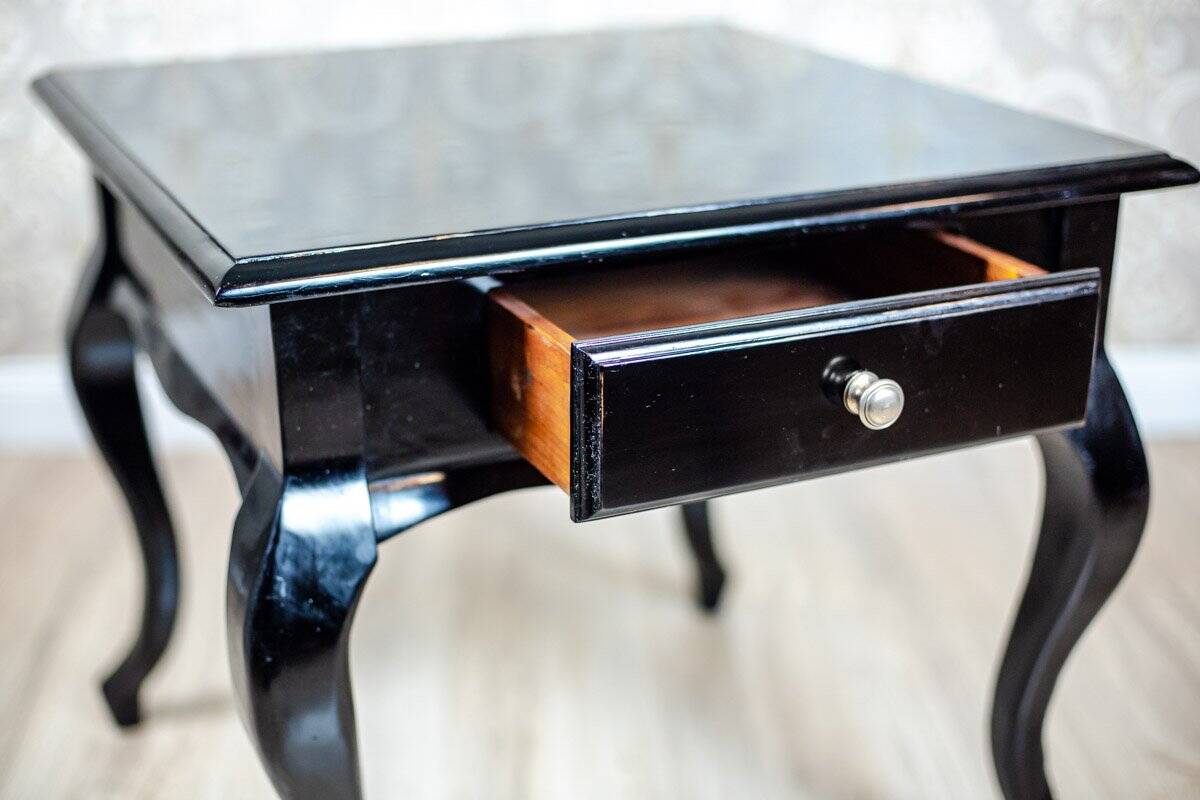 20th Century Black Side Table-Nightstand, 1950s