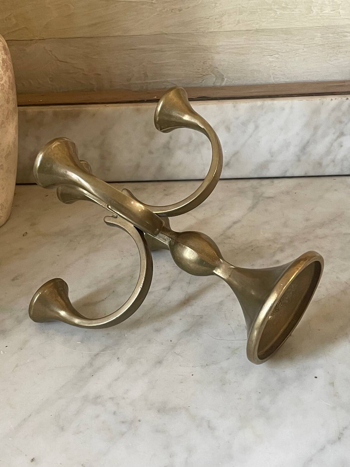 Solid Brass Brutalist Chandelier