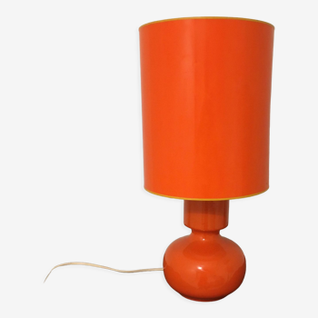 Lampe orange en céramique