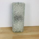 Holophane rectangular wall light in chiseled glass from the 60s