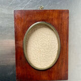 Mahogany wood frame with brass borders