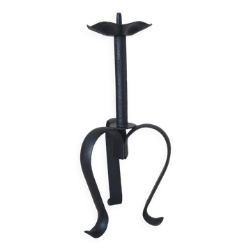 Large metal candlestick in Brutalist style