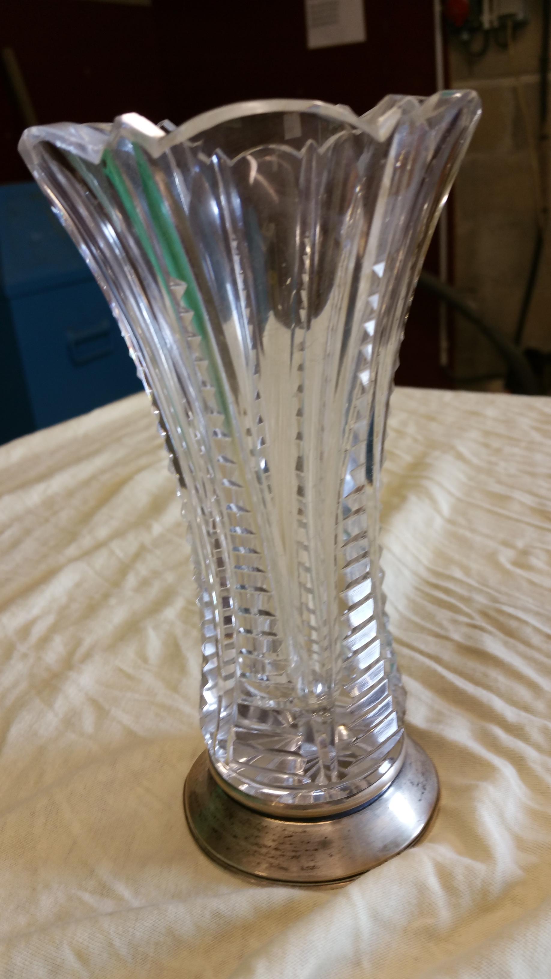 Vase cristal et argent 1930
