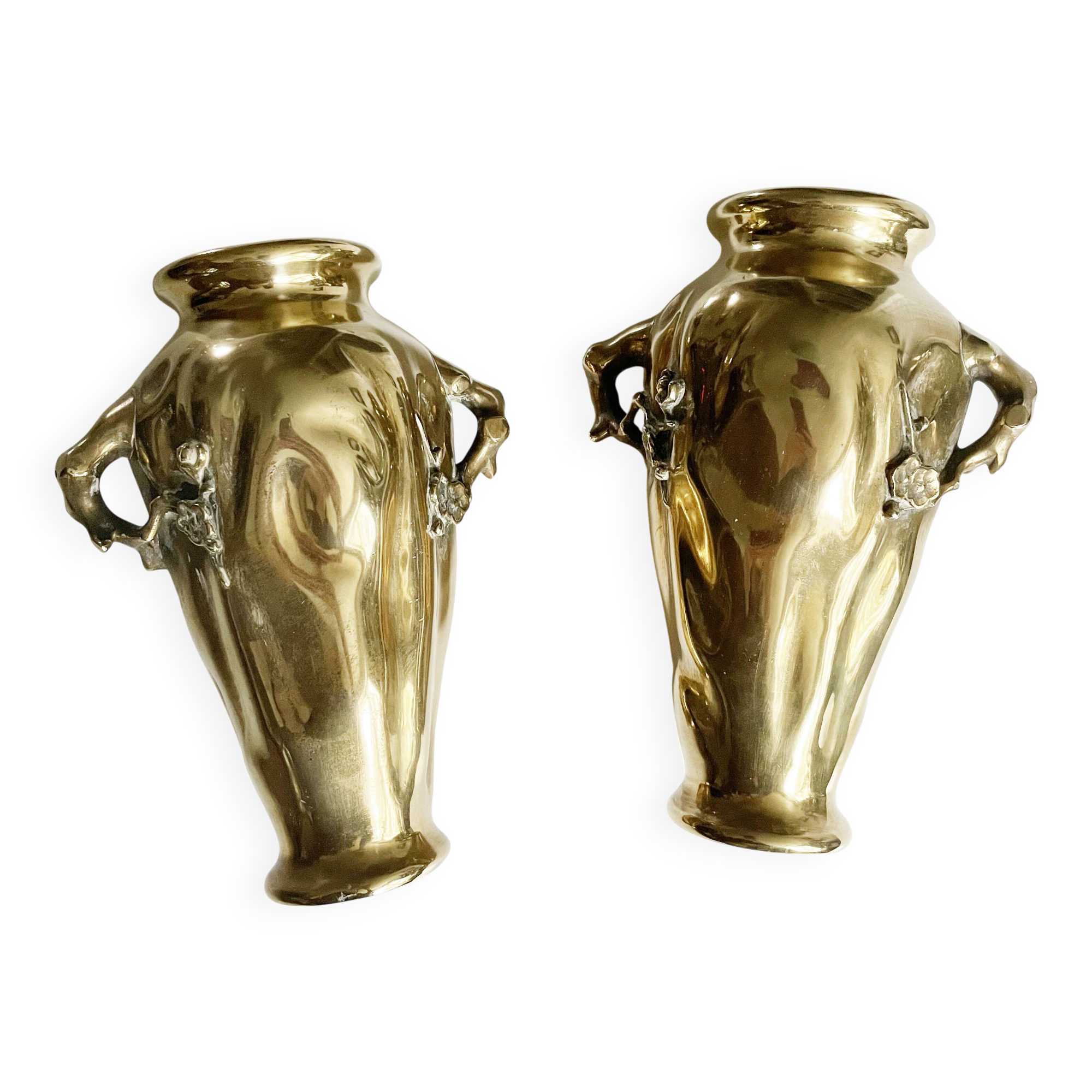 Pair of gilt bronze vases