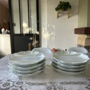 Assiettes à asperges en porcelaine Lafarge
