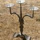 Large brutalist candlestick in handcrafted wrought iron