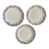 3 assiettes plates Sarreguemines modele Henry.