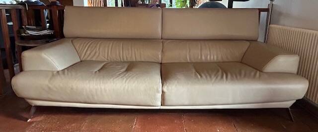 Roche Bobois leather three-seater sofa