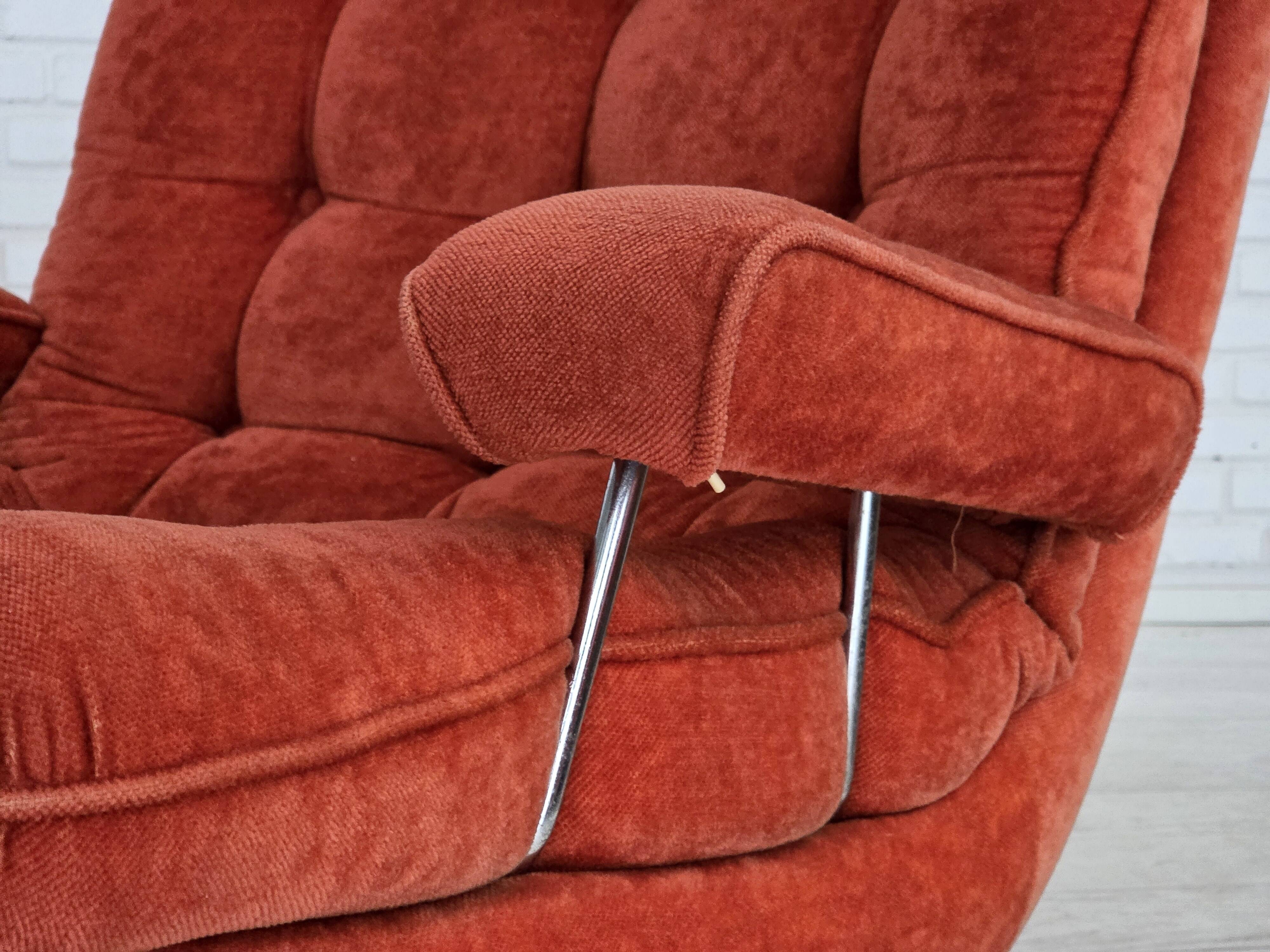 1970s, Swedish swivel armchair by Ulferts Sweden, furniture velour.