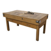 Double butcher's block in standing wood / cutting table