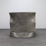 Vela Alta leather lounge chair and ottoman by Giovanni Offredi for Saporiti, Italy, 1970s