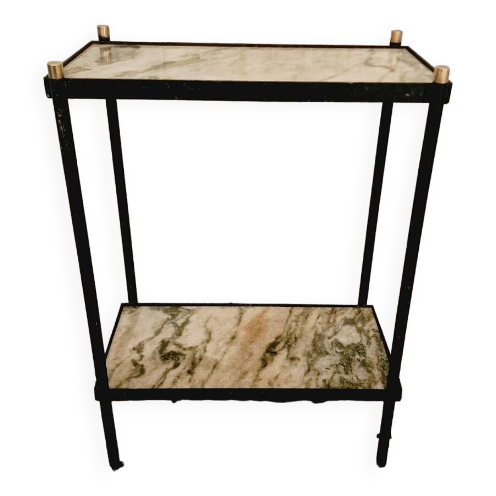 Old marble brass metal console.
