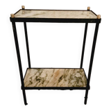 Old marble brass metal console.