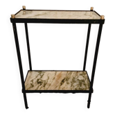 Old marble brass metal console.
