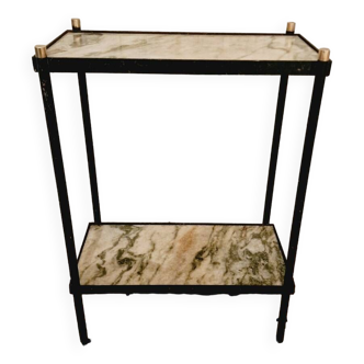 Old marble brass metal console.