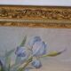 French School circa 1900 “Irises and dragonflies” Painted silk.
