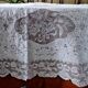 Antique round tablecloth, 230 cm diameter, lace embroidery