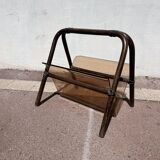 Rattan and Plexiglass magazine rack by Marc Held