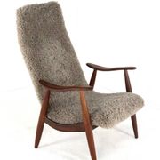Fauteuil moderne du milieu du siècle en doodle marron (1) - restauration totale - unique