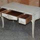 Antique Louis XV style flat desk painted with stool.