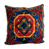 Hand embroidered wool cushion cover 40x40 cm