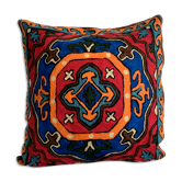 Hand embroidered wool cushion cover 40x40 cm
