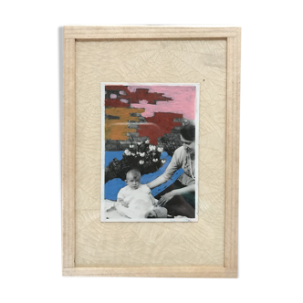 Pastels gras sur photo ancienne brighton 1924